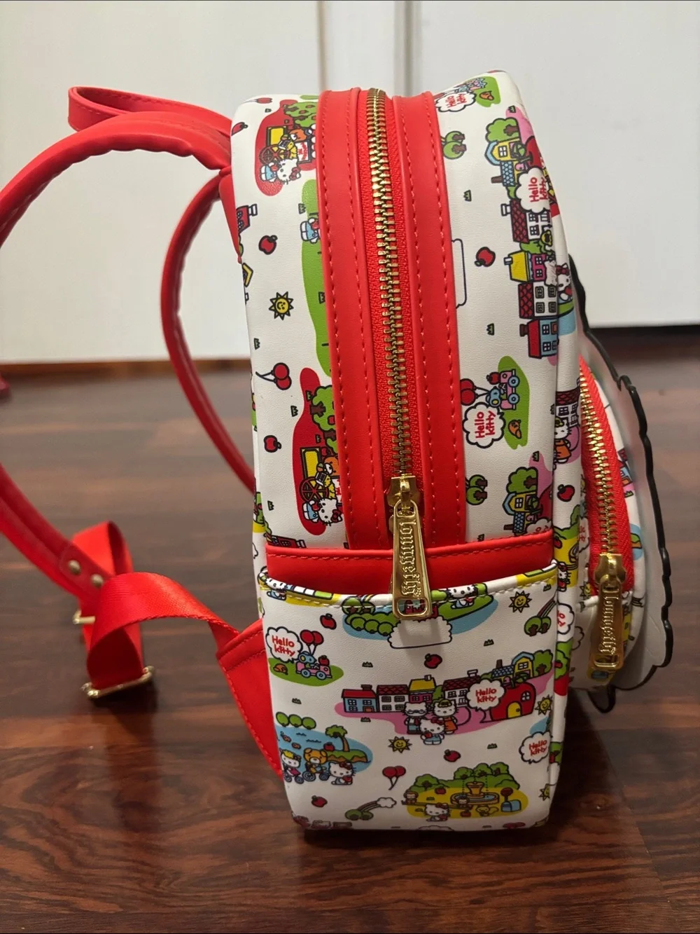 Loungefly White Red Hello Kitty Ferris Wheel Kids Backpack